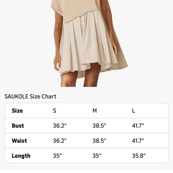 Women's Small, Pull-On, Short Sleeve, Pleated Skirt, Drop Shoulder, Flowy Dress - Picture 8 of 8